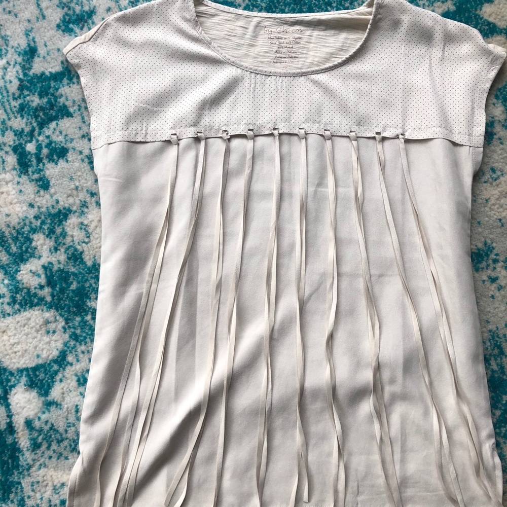 Chico’s Fringe Tshirt size 0 (reg M)